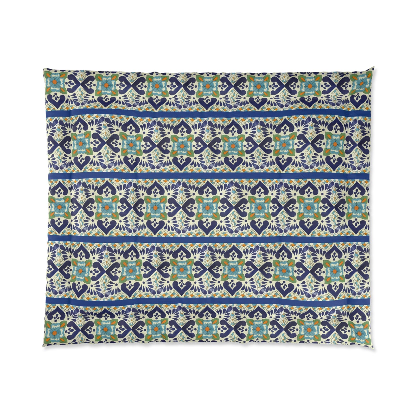 Blue Talavera Tile Style Comforter