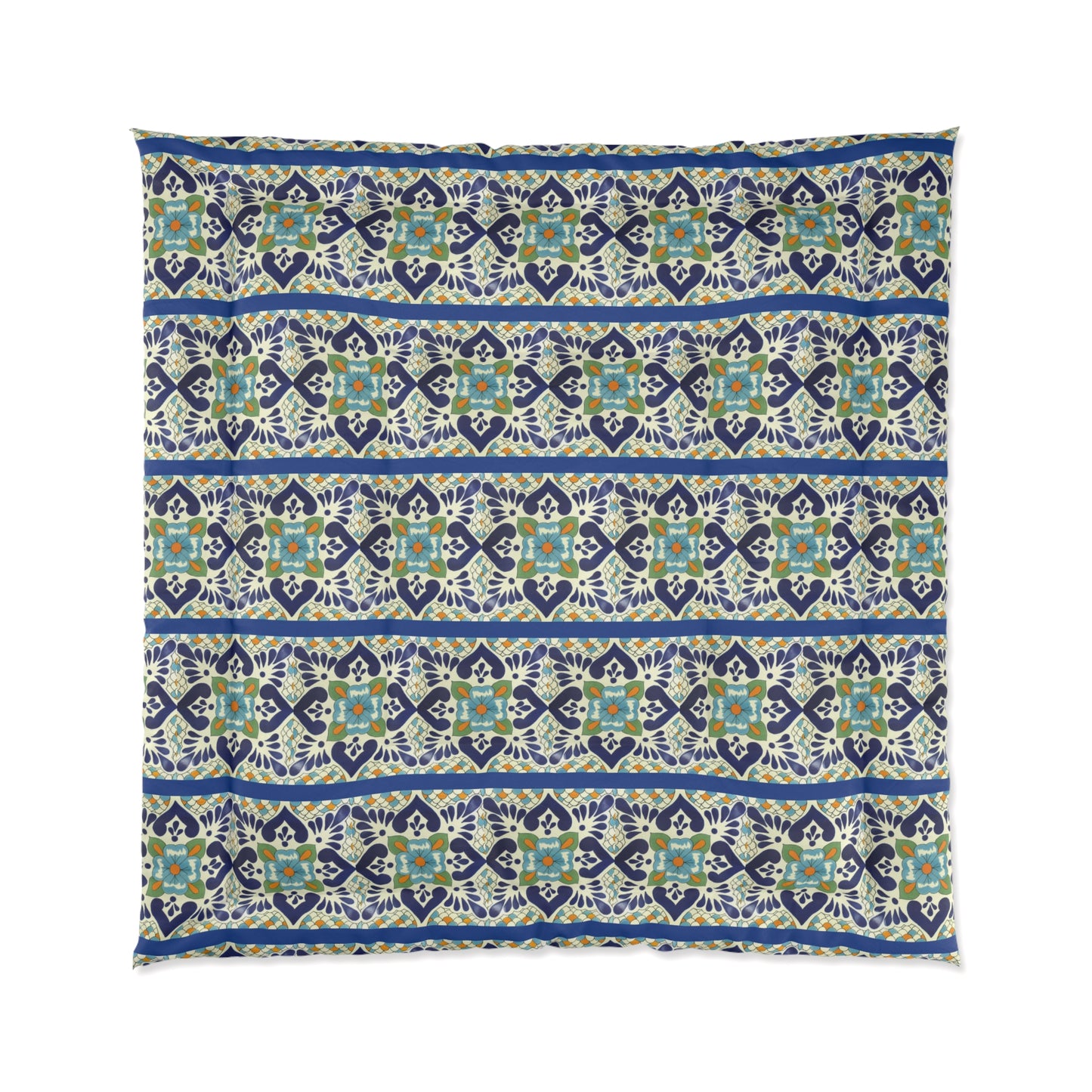 Blue Talavera Tile Style Comforter