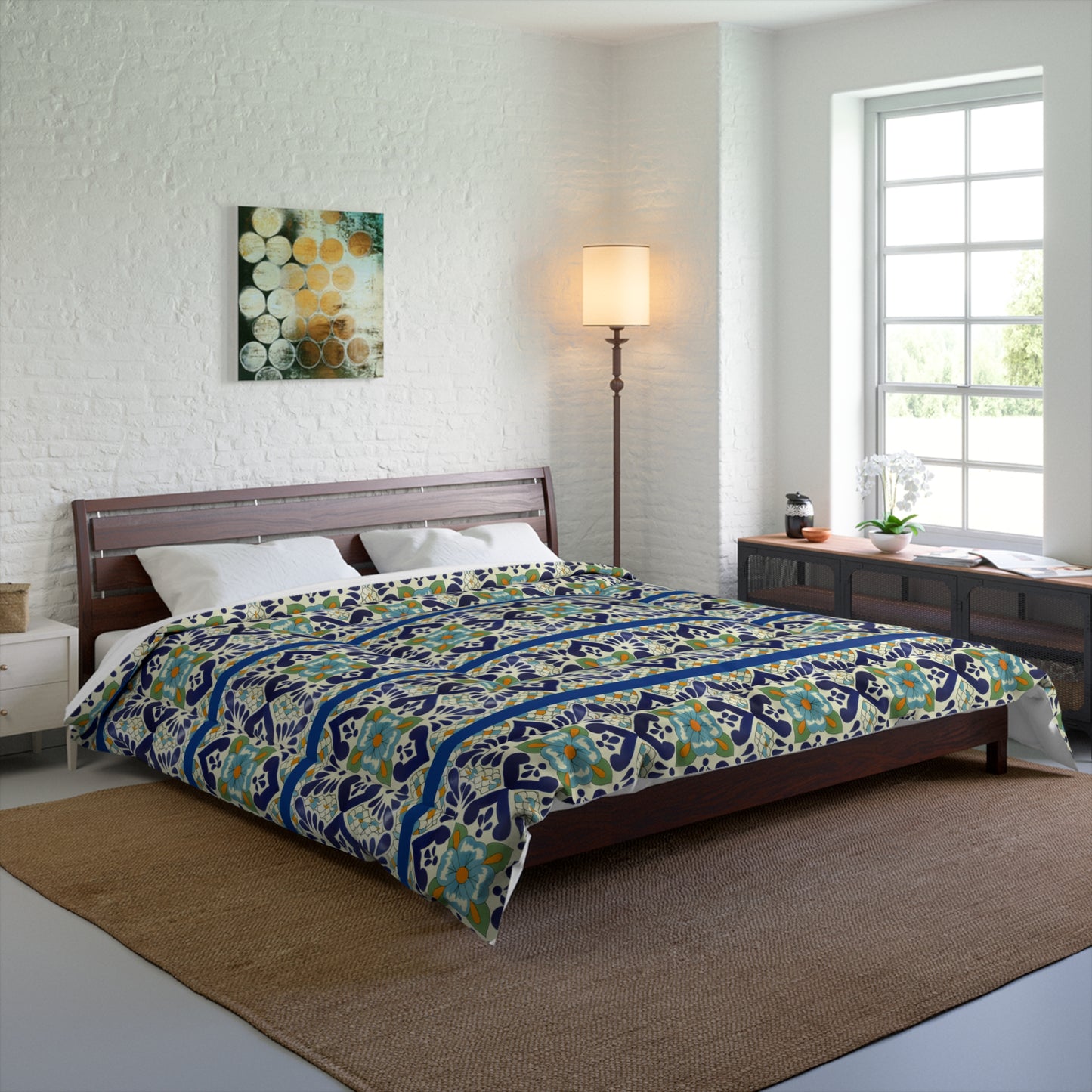 Blue Talavera Tile Style Comforter